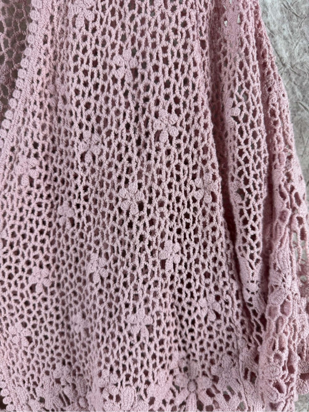 Rabbit Rabbit Rabbit Dusty Pink Crochet Open-Front Cardigan 1x - Picture 4 of 13